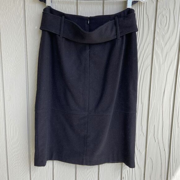 Betty Barclay Black Wool Pencil Skirt with Ring Belt, Size 6-8 - Picture 5 of 10